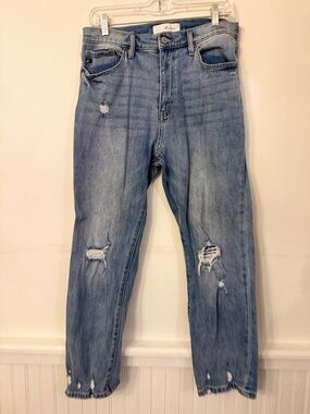 KanCan Light Blue Distressed Straight Jeans